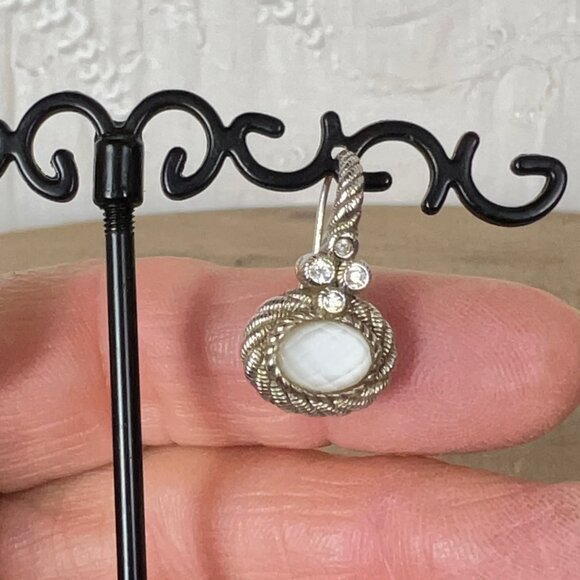 Judith Ripka Sterling Silver CZ Drop Earrings - Picture 7 of 13